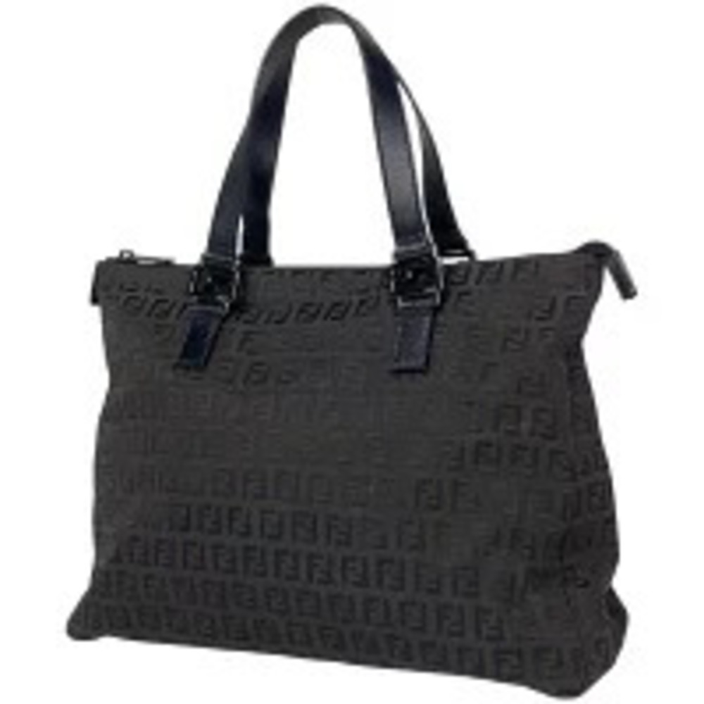 Fendi Zucchino Handbag Tote Bag Canvas Brown